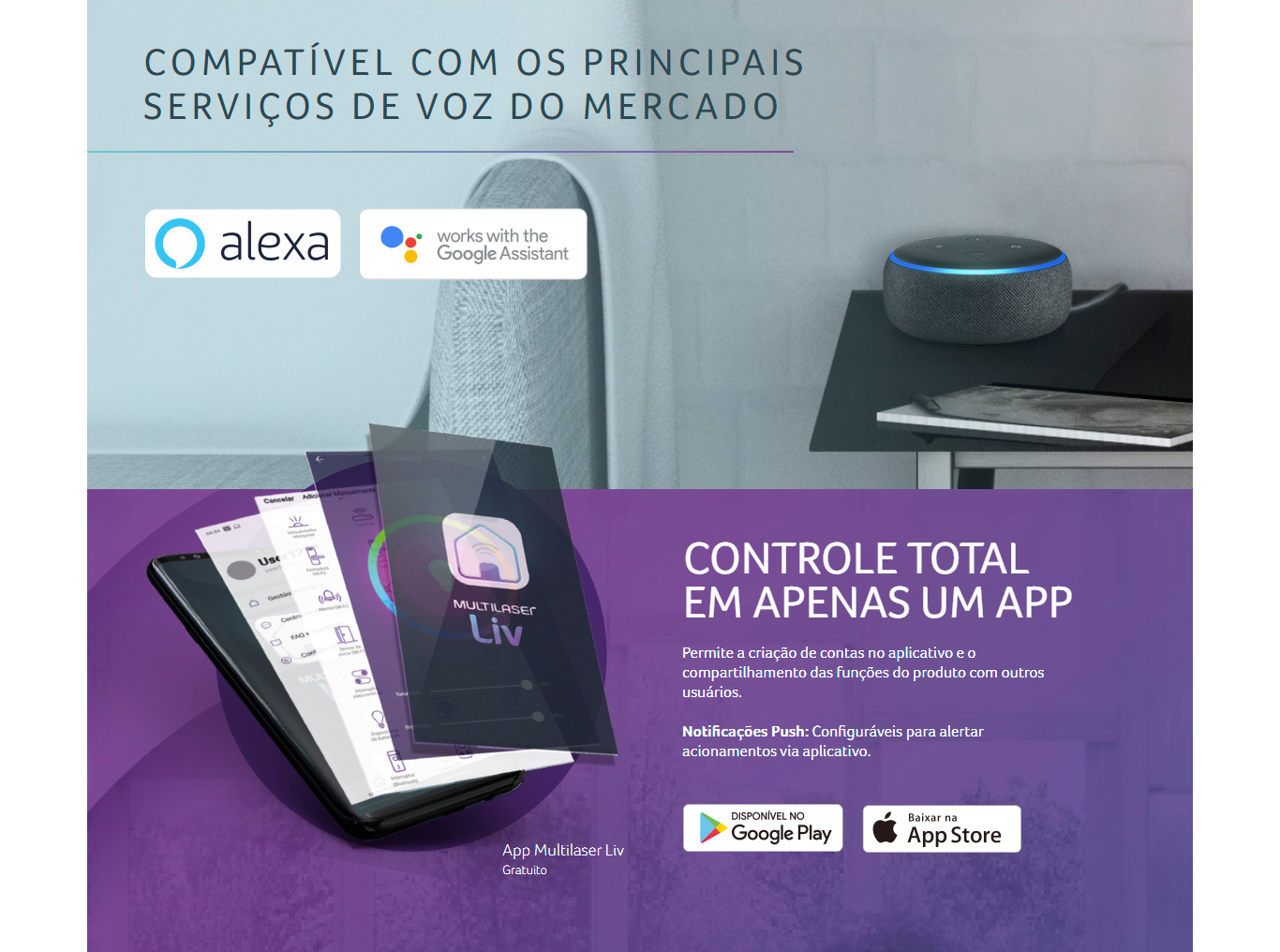 Sensor de Presença Inteligente Wi-Fi - Multilaser Liv - SE230